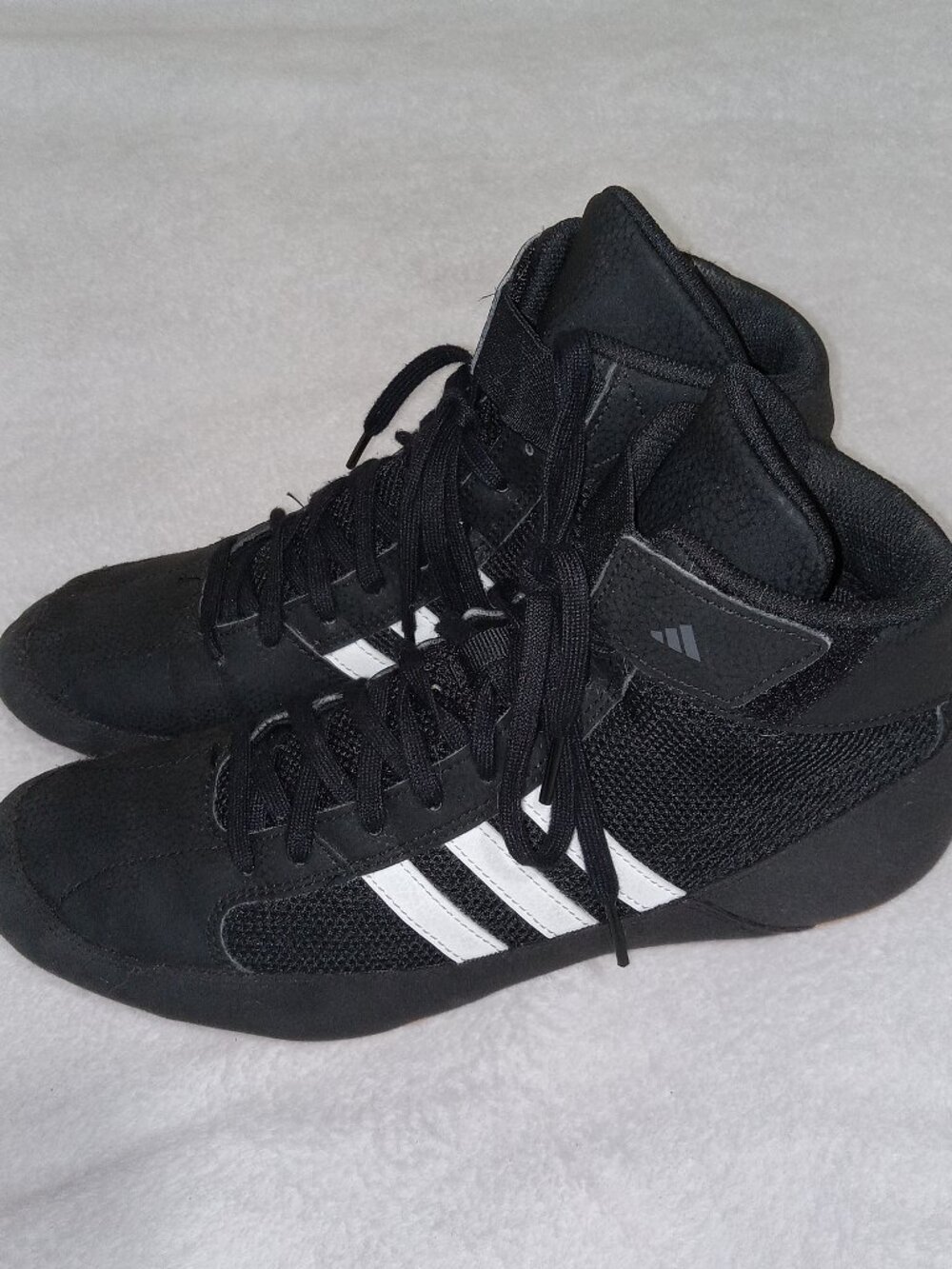 Adidas HVC Wrestling Shoes Men's 9 Black/ Leather Combat Gum Soles
